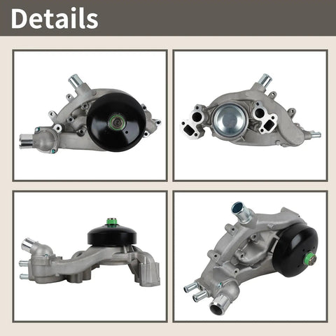 Hardened Built Tough Water Pump Kit With Coolant Thermostat And Gasket For Chevy Gmc Cadillac Escalade Hummer H2 H3 Saab 97X Aw6009 detailed view