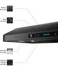 36 Inch Range Hood With 900 CFM Dual Motors Black Under Cabinet Kitchen Vent Hood Featuring Four Speed Gesture Sensing