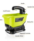 Cordless Grass Seed Spreader For Lawn Care With Ryobi 18V Battery Compatibility Fertilizer And Salt Ice Melt Spreader Handheld Tool Only