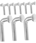 Top Tier Heavy Duty Pallet Rack Safety Pins 35 Piece Set showcasing silver steel L-shaped drop pins for locking heavy loads.