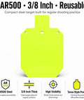 Neon Color AR500 Steel Target for Rifle Range Day Practice, Three Eighths Inch Target Plate with silhouette design.