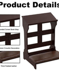 Foldable Wooden Prayer Kneeler With Padded Cushion, Portable Brown Kneeling Bench, Solid Wood Stand with slanted tabletop.