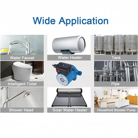 Wide application of No Fuss 3Speed Hot Water Circulation Pump 93 Watt 110V Recirculator for various plumbing and heating systems.