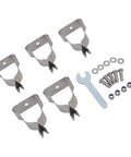 Ultimate 5 Piece Window Well Cover Hardware Kit Featuring Heavy Duty Spring Clamps And Zinc Plated Cold Rolled Steel For Super Secure Corrugated Metal And Plastic Well Covers With Wrench Included, 5 clamps with bolts and wrench