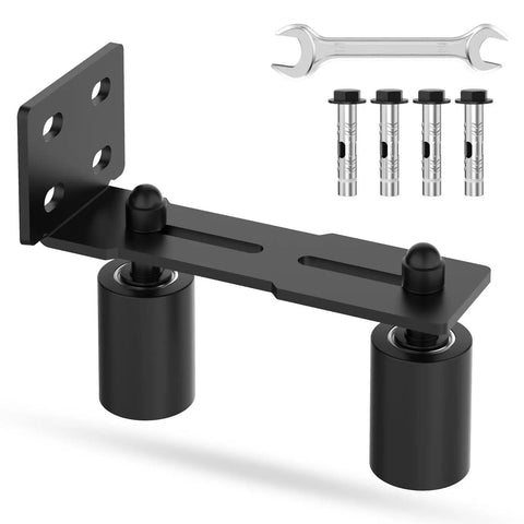 Heavy Duty Sliding Gate Guide Roller Hardware Kit With 3 Inch Black Nylon Wheels And Steel L Bracket, Built Tough And Adjustable Gate Roller For Rolling Doors, Wood Or Garage Use