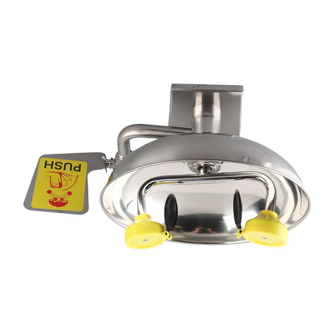 Boss Level Safety With Heavy Duty 304 Stainless Steel Wall Mount Eye Wash Station Featuring Dual Nozzles And Flip Covers