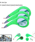Low Residue No Clean Desoldering Wick Braid 2mm Width 2m Length With Thumb Wheel Dispenser, three green dispensers displayed