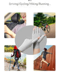 Women's Fingerless Driving Gloves With UPF50 Plus UV Protection for driving, cycling, hiking, and running outdoor activities.
