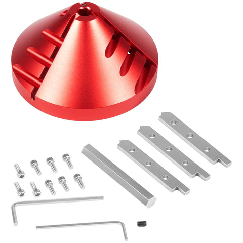 Built Tough 2 In 1 Pipe Deburring Reamer Tool For Pvc Cpvc Abs And Pe Tubing features a red cone and metallic attachments.