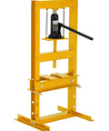 Badass Heavy Duty Hydraulic Shop Press And 20 Ton H Frame Floor Bearing Station Pro Grade Workshop Essential shown in yellow.