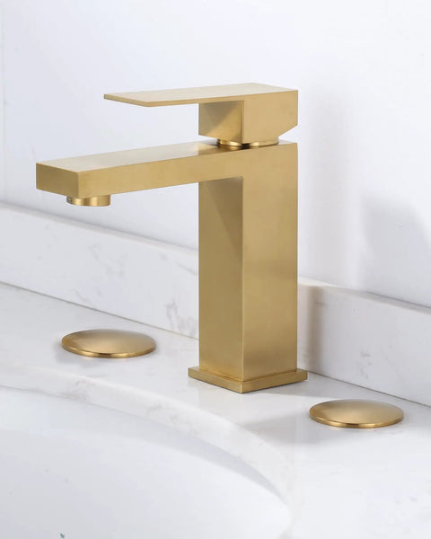 Slick Brushed Gold Sink Hole Cover And Faucet Base Cap 2 Pack For Kitchen Or Bath Heavy Duty Brass Drain Plug Tight Fit Anti Rust Build Keeps Your Sinks Looking Sharp And Totally Game Changing