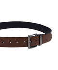 Men's Reversible Casual Belt Two Looks In One Buckle Switches From Brown To Black X Large Durable Leather Strap