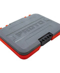 Closed gray and red case for Beefy 10 Piece SAE Hex Socket Set For Three Eighths And One Half Inch Drives, Alloy Steel With Black Oxide Finish