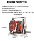 Heavy Duty Wall Mount Garden Hose Reel With Removable Hose Box For Outdoor Yard Tidying Quick Rewind Storage Up To 131 Feet, stainless steel construction.
