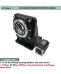 Heavy Duty Fourth Axis 360 Degree Electric Rotary Table With Precision Servo Stepper Motor Runs Slick On R Axis Angular Positioning, showcasing CNC motorized hollow rotating platform.