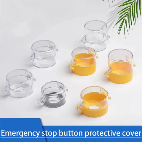 Must Have Five Pack Emergency Stop Button Protective Covers for 22mm Mushroom Head Switches Yellow on white surface