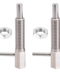 M16 Stainless Steel Retractable Indexing Plunger Pins 2 Pack Spring Loaded Latch With Nut Heavy Duty Workhorse telescopic hardware with nut.