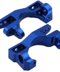 1/10 Scale Aluminum Steering Blocks C Hubs Axle Carriers And Caster Brackets Blue Anodized RC Replacement Kit close-up view