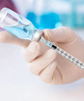 One Milliliter Syringes With 31G 5/16 Inch Needle 30 Pack Individually Wrapped For Lab Use No Fuss Easy One Handed Operation And Airtight Plunger With Clear Measurement Scale Disposable Medical Supplies, gloved hand close-up