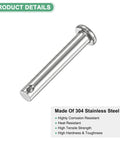 10 Pack Single Hole Clevis Pins M6 X 40mm 304 Stainless Steel Flat Head For Mechanical Linkage Fixed Parts Ship Rigging Reusable Durable