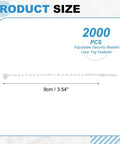 2000 Pcs Clear Beaded Loop Tie Fasteners, 9cm adjustable security tag for securing labels in retail settings.