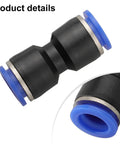 Super Cool 60Pcs Pneumatic Push Connectors Kit With Quick Release Air Hose Fittings In 4mm To 12mm For Auto Repair And Woodworking Jobs Plus Durable Plastic Straight Adapters Assortment Set That Saves Time black plastic pneumatic push connector with blue quick release ends