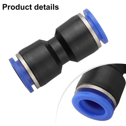 Super Cool 60Pcs Pneumatic Push Connectors Kit With Quick Release Air Hose Fittings In 4mm To 12mm For Auto Repair And Woodworking Jobs Plus Durable Plastic Straight Adapters Assortment Set That Saves Time black plastic pneumatic push connector with blue quick release ends
