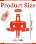 Product size of Eight-Piece Orange Bicycle Brake Pad Spacer Set For Hydraulic Disc Brakes Durable Plastic Pad Spreader Insert Tool