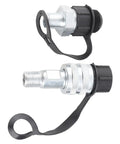 Badass Heavy Duty Hydraulic Quick Connect Coupler M16 X 15 Self Locking Check Valve Cr Plated Steel High Pressure Hose Fitting 70MPa Two Stage Seal Leak Proof Top Shelf Build For Job Sites That Need Grip And Power Zero Hassle With No Mess No Stress. M16 hydraulic coupler with dust caps, cr plated steel