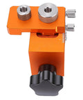Double Hole Punch Locator And Adjustable Drill Positioning Jig With 12mm Eccentric Nut for precise woodworking and furniture assembly.