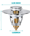 Bathroom Sink Stopper For 1.1 To 1.5 Inch Drains, Bullet Core Push Type Pop Up Basin Drain Filter With Hair Catcher, No Overflow shown in detail