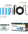 AA Battery Replacement Power Supply Cable for Continuous 24 Hour Use, shown with components and packaging