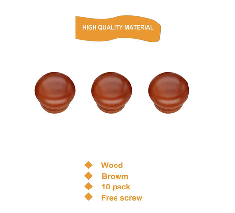 No Fuss Small Wood Drawer Pulls And Cabinet Knobs 10 Pack Straight Up Quality Hardware Fits Dresser Cupboard Round Dark Red Tone Knobs