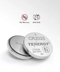 Straight Up Reliable CR2025 3V Lithium Button Batteries 10 Pack Heavy Duty Coin Cells showing two CR2025 batteries with anti-leak seal.