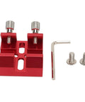 Universal Dovetail Base For Finder Scope Mount with two grippy thumbscrews and wrench, red finish, for optical telescopes.
