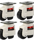 Smooth Ride Heavy Duty Adjustable Leveling Casters With Swivel Locking Rolling Wheels 4 Pack, steel plate, nylon, suitable for workbenches.