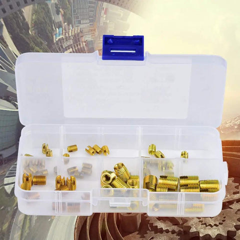 Beefy 302 Type Carbon Steel Self Tapping Thread Inserts Kit 60 Pieces High Strength Wear Resistant Threaded Inserts For Auto And Machinery Includes Multiple Sizes in plastic case