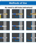 Methods of use for 480 Piece Drywall Anchors And Self Drilling Screws Kit showing hassle-free installation in wall