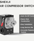 Universal Air Compressor Pressure Switch 4 Port One Quarter Inch NPT 95 125 PSI Cut In Cut Out With Unloader Valve