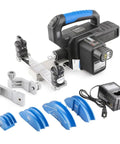Lightweight Cordless Tube Bender For Copper Aluminum And Thin Steel Lightning Fast Nine Second Curve Maker Slaps, with tools and charger.