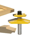 Heavy Duty 12mm Shank Raised Panel Router Bit With Sweet Ogee Cutter For Gorgeous Woodworking Doors And Beautiful Decorative Profiles Youll Love, showing cutter and wood profile.