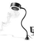 Portable Soldering Fume Extractor With LED Lights 400mm Memory Stainless Steel Gooseneck Magnetic Cone Base Replaceable Table Clamp