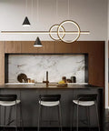 Linear Pendant Light In Black Metal With White Acrylic Shade, 60W LED Chandelier For Kitchen Islands And Restaurants, Totally Sleek Modern Minimalist Design With Bright Warm Light And Easy Mounting