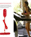 Replacement Treadmill Safety Key And Emergency Stop Clip For Treadmills Running Machines in use by woman, showing dual insert design.