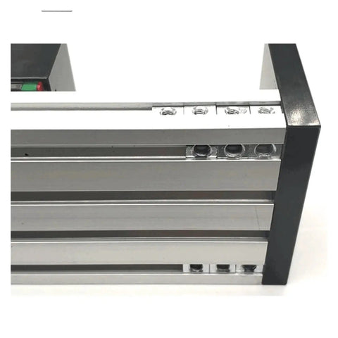 Sliding Table Z Axis Stage With 100-800mm Travel, MGR12 12mm Linear Rail, aluminum frame detail, SFU1605 Ball Screw visible