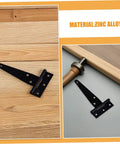 8 Pack Black T Shape Gate Hinges With Screws Zinc Plated T Strap Hinges For Outdoor Wood Fences Barn Shed Deck Hardware
