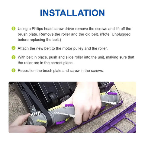 Installation instructions for Two Pack Replacement Vacuum Belts For Bissell PowerLifter CleanView Swivel Rewind Pet Vacuums.