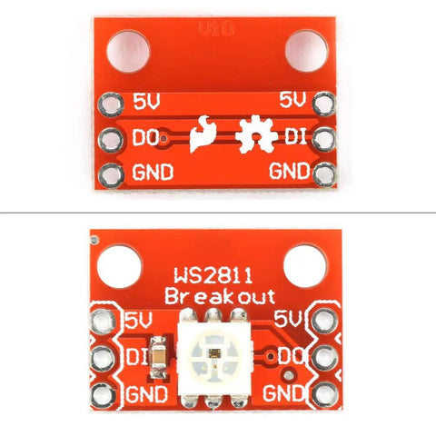 High Brightness RGB LED Board 5050 Module With Precise Color Control For DIY Lighting Projects Flexible Setups Wide Color Range And Vivid Visual Effects For Home Stage Or Creative Space Lighting. WS2811 breakout PCB board