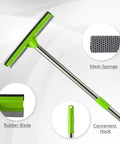 2-In-1 Window Squeegee With 30-59 Inch Stainless Steel Adjustable Handle showing mesh sponge and rubber blade