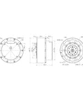 FPBIGCHA MG8016E-i6B dual-encoder planetary gearbox motor with brake (CAN), front, side, back views